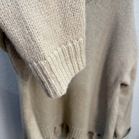Kate Spade Broome Street | Alpaca Fringe Pullover Sweater | Tan Cozy Soft Sz XL - Picture 5 of 9